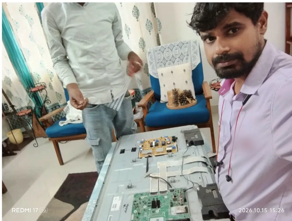 LED TV repair in progress